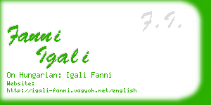 fanni igali business card